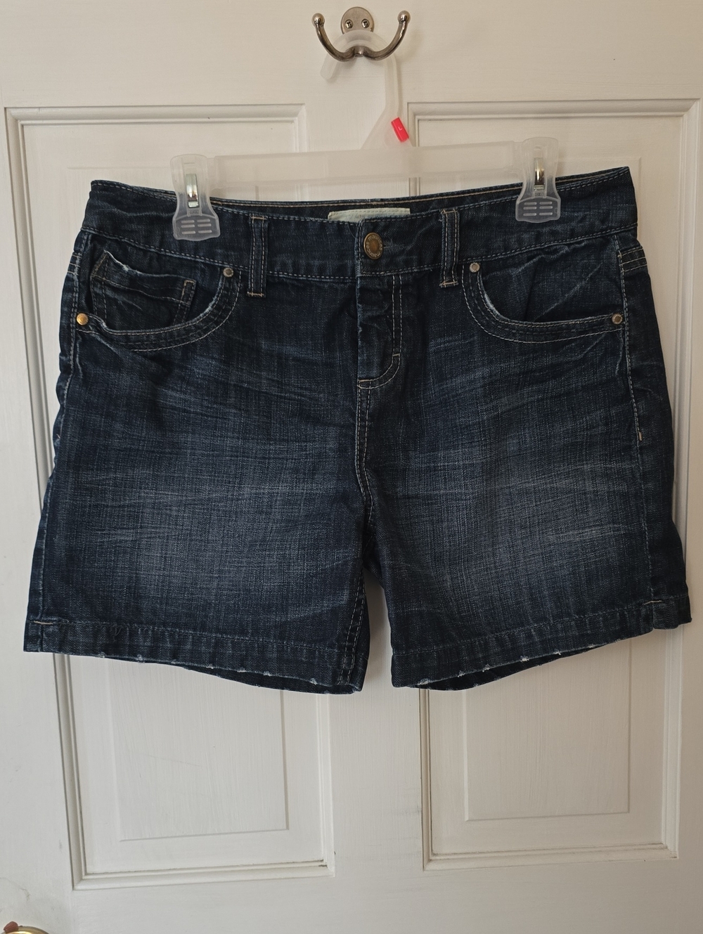 Maurices Dark Blue Denim Jean Taylor Shorts Size 9/10